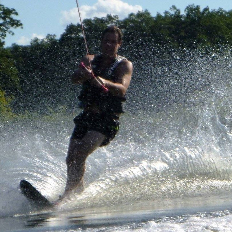 Jeff waterskiing